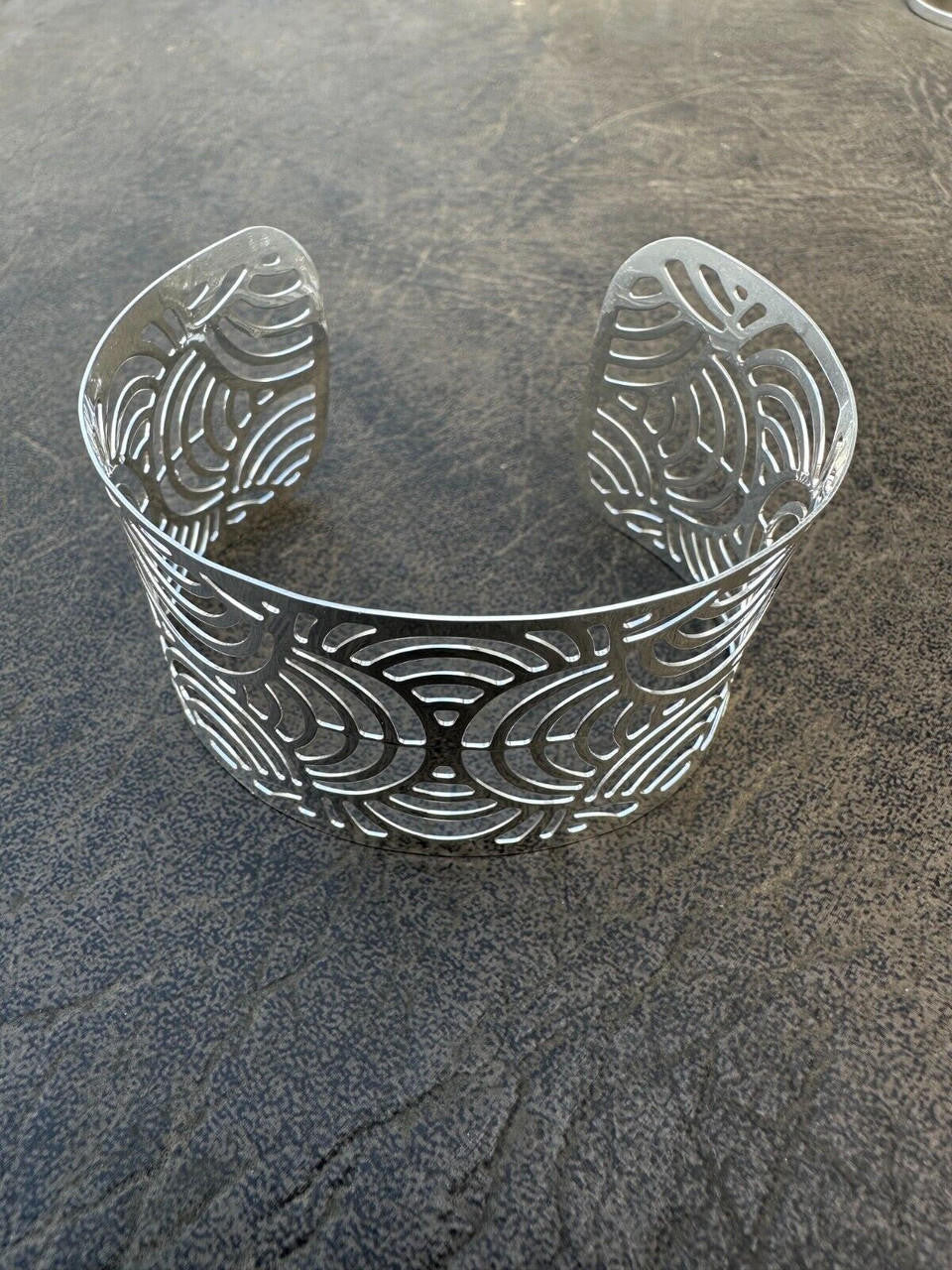 Italy Real Solid 925 Sterling Silver 1.5" BIG Designer Cuff Bangle Bracelet 6-8"