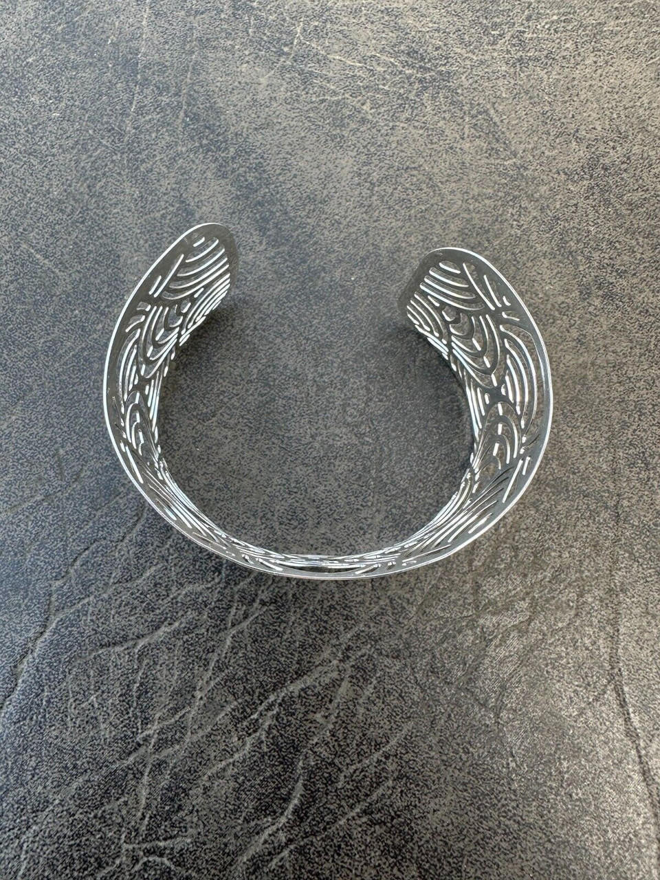 Italy Real Solid 925 Sterling Silver 1.5" BIG Designer Cuff Bangle Bracelet 6-8"