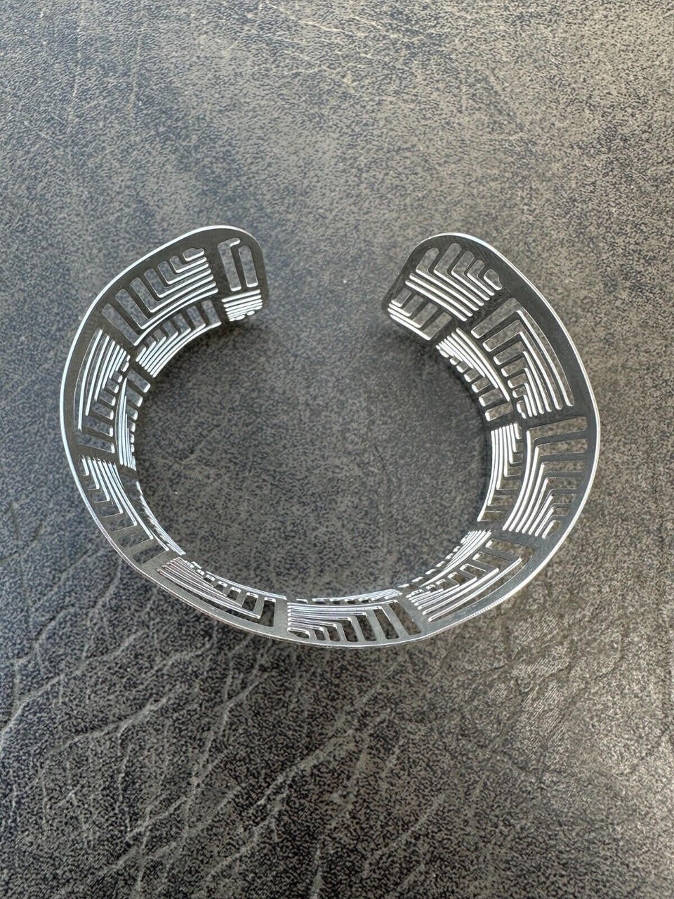 Italy Solid 925 Sterling Silver 1.5" BIG Wide Designer Cuff Bangle Bracelet 6-8"