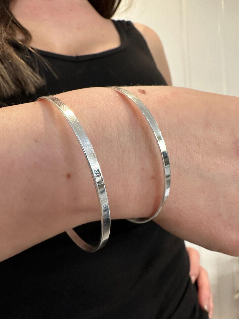 Italy Solid 925 Sterling Silver Plain 1.5" Wide Classic Cuff Bangle Bracelet