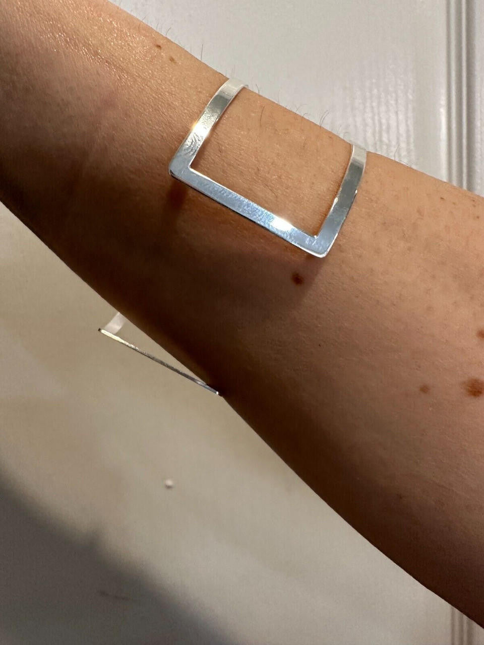 Italy Solid 925 Sterling Silver Plain 1.5" Wide Classic Cuff Bangle Bracelet