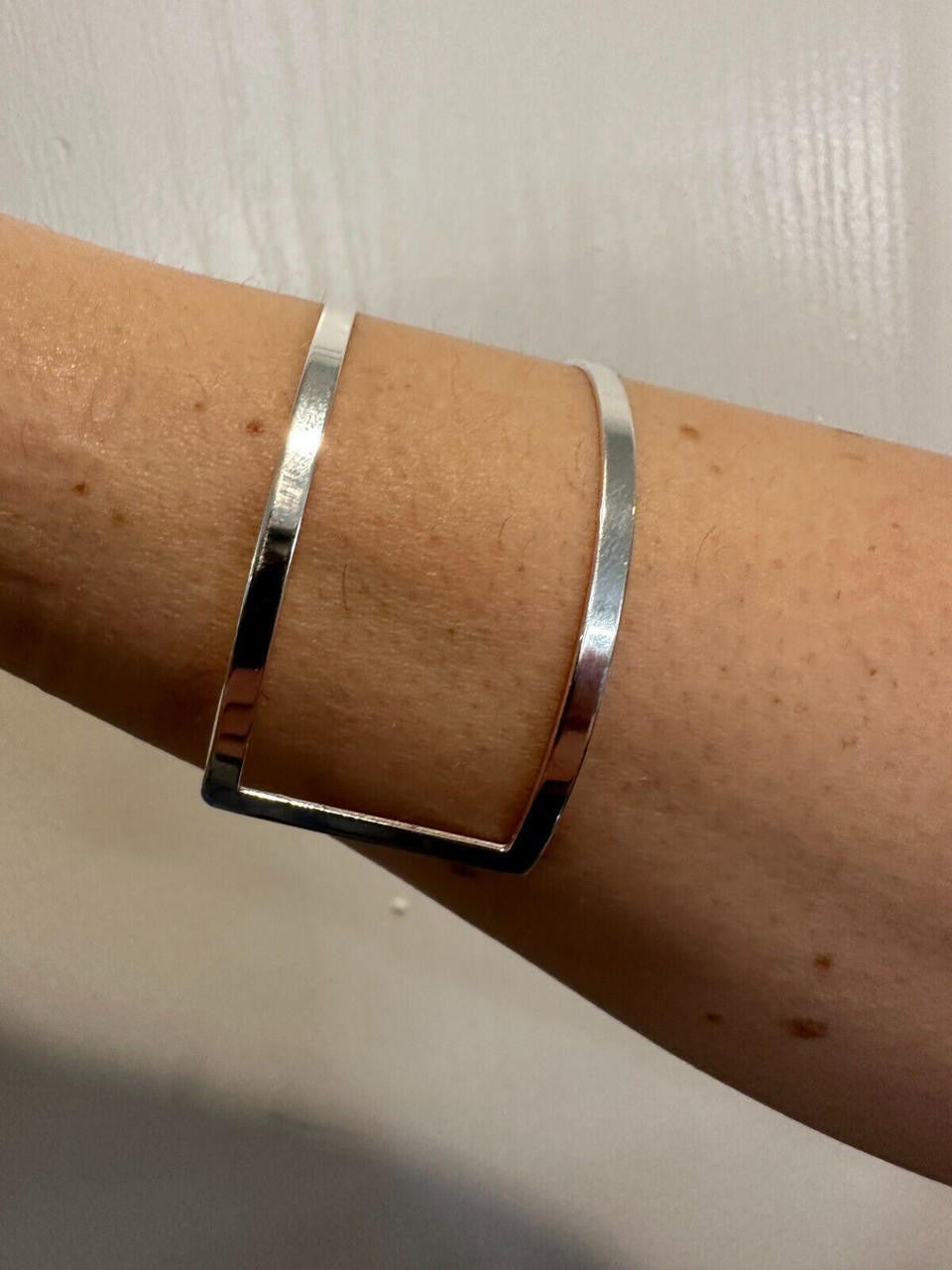Italy Solid 925 Sterling Silver Plain 1.5" Wide Classic Cuff Bangle Bracelet