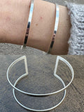 Italy Solid 925 Sterling Silver Plain 1.5" Wide Classic Cuff Bangle Bracelet
