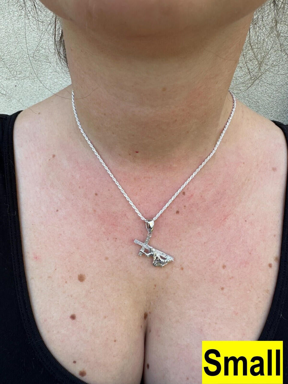 Jesus Carrying Cross Plain Pendant - 925 Silver - 3 Sizes 1"-3"