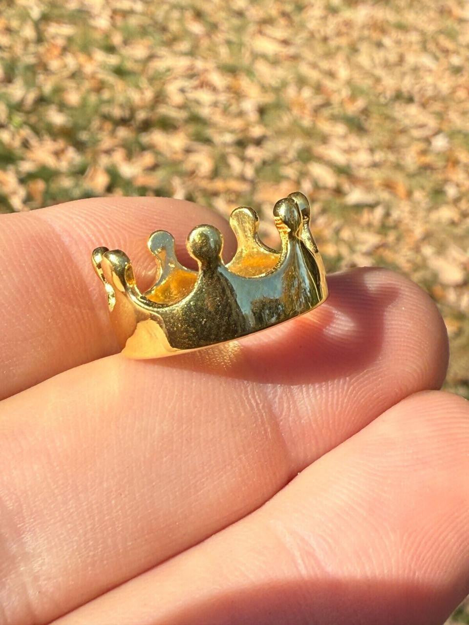 King/Queen Crown Ring - 14k Gold Vermeil 925 Silver - Plain
