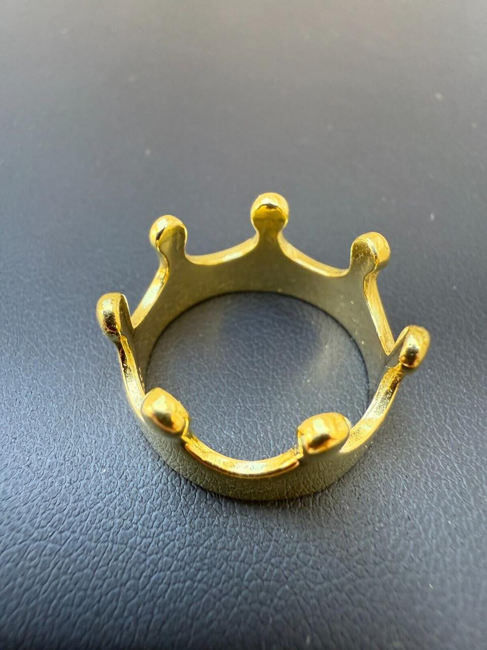 King/Queen Crown Ring - 14k Gold Vermeil 925 Silver - Plain