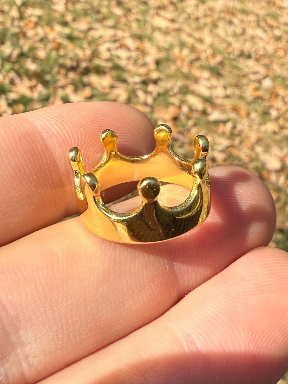 King/Queen Crown Ring - 14k Gold Vermeil 925 Silver - Plain