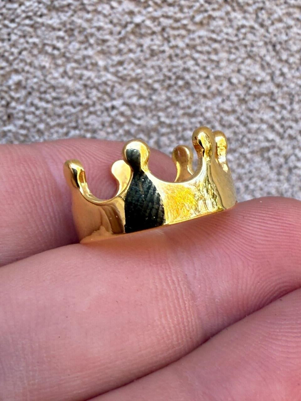King/Queen Crown Ring - 14k Gold Vermeil 925 Silver - Plain