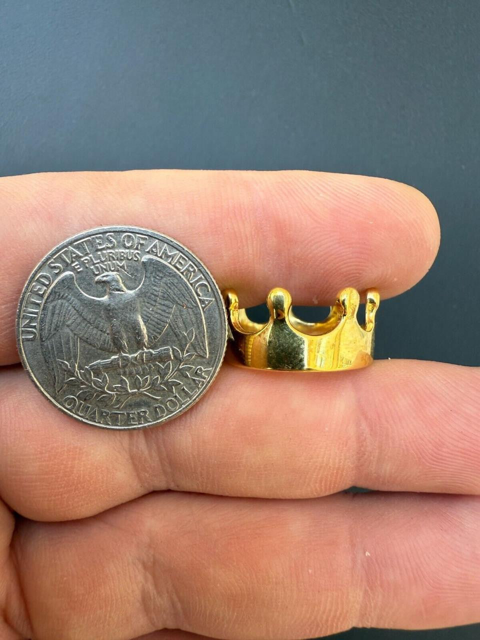 King/Queen Crown Ring - 14k Gold Vermeil 925 Silver - Plain