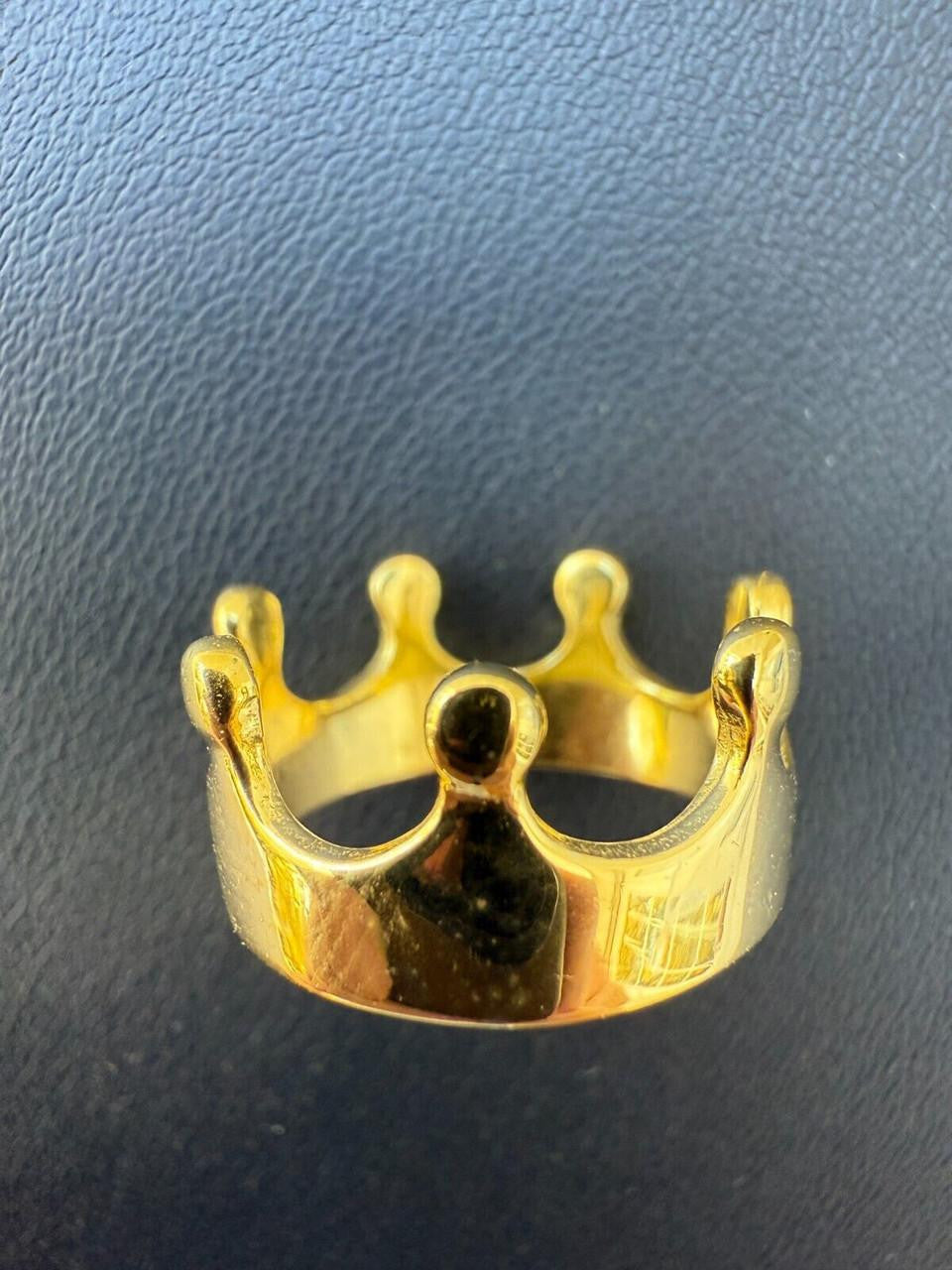 King/Queen Crown Ring - 14k Gold Vermeil 925 Silver - Plain