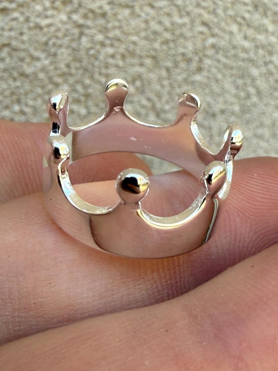 King/Queen Crown Ring - 925 Silver - Plain