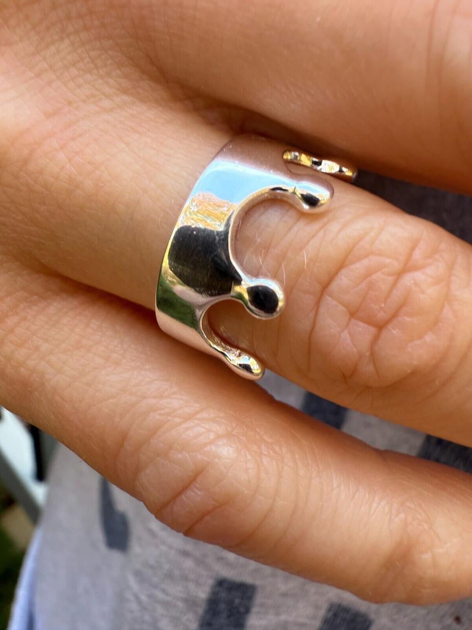 King/Queen Crown Ring - 925 Silver - Plain