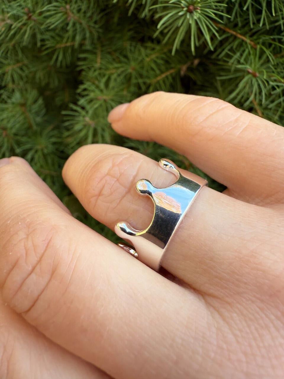 King/Queen Crown Ring - 925 Silver - Plain