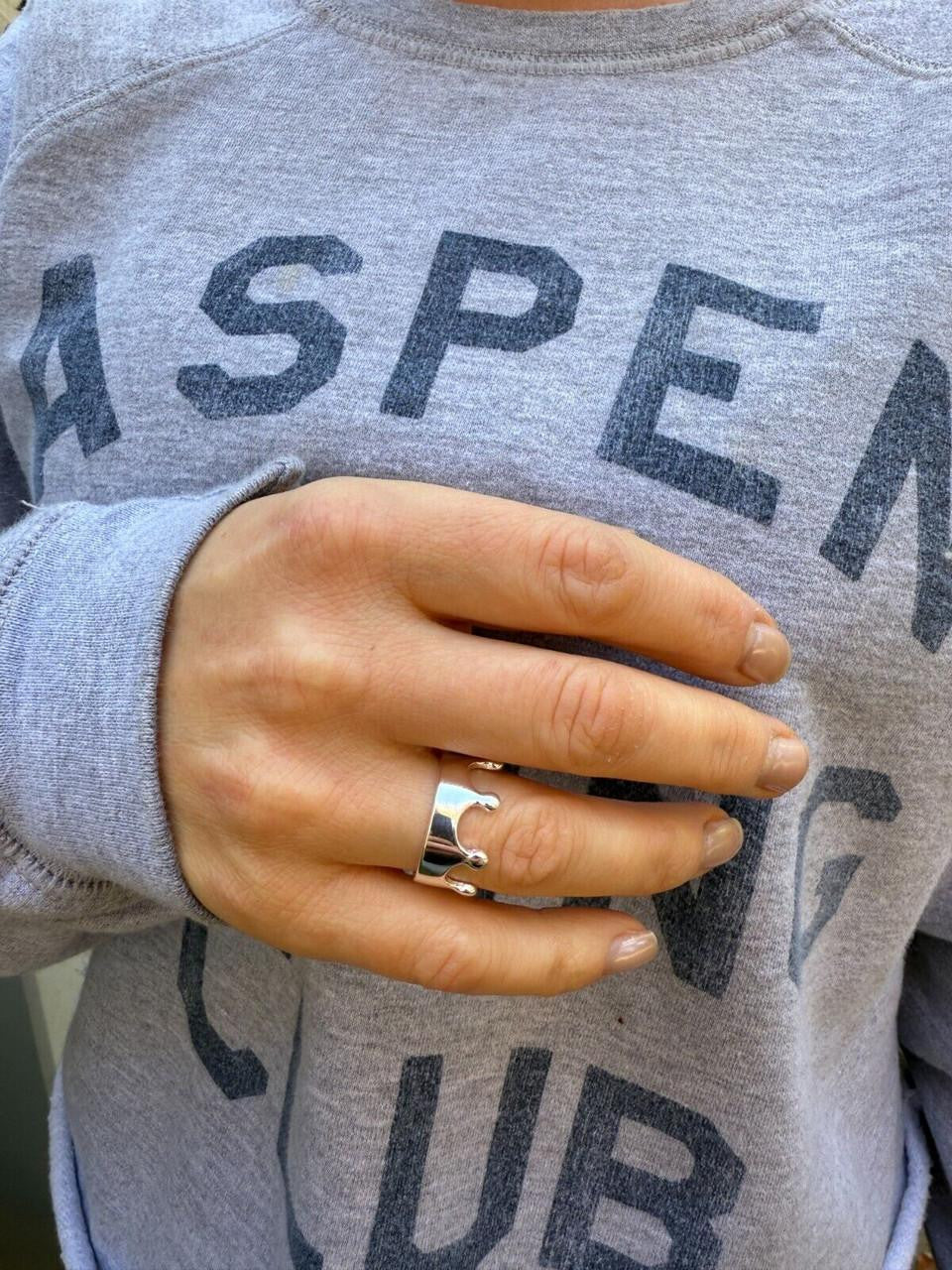 King/Queen Crown Ring - 925 Silver - Plain