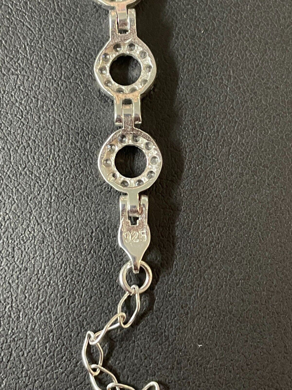 Ladies Iced Circle Custom Tennis Bracelet Adjustable Solid 925 Sterling Silver