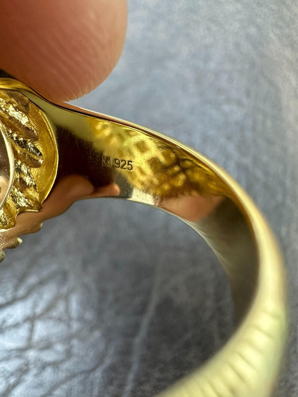 MOISSANITE Rasta King Lion Head Ring - 14k Gold Vermeil 925 Silver