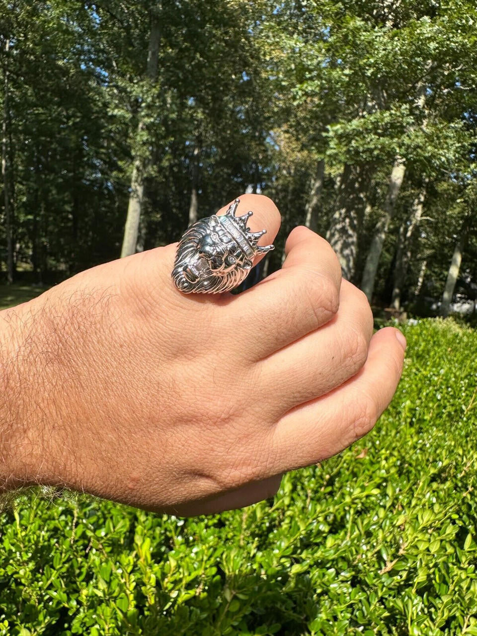 MOISSANITE Rasta King Lion Head Ring - 925 Silver