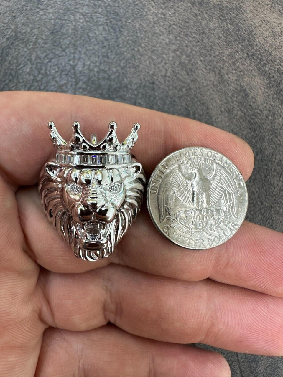 MOISSANITE Rasta King Lion Head Ring - 925 Silver