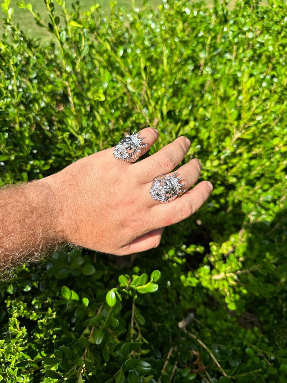 MOISSANITE Rasta King Lion Head Ring - 925 Silver