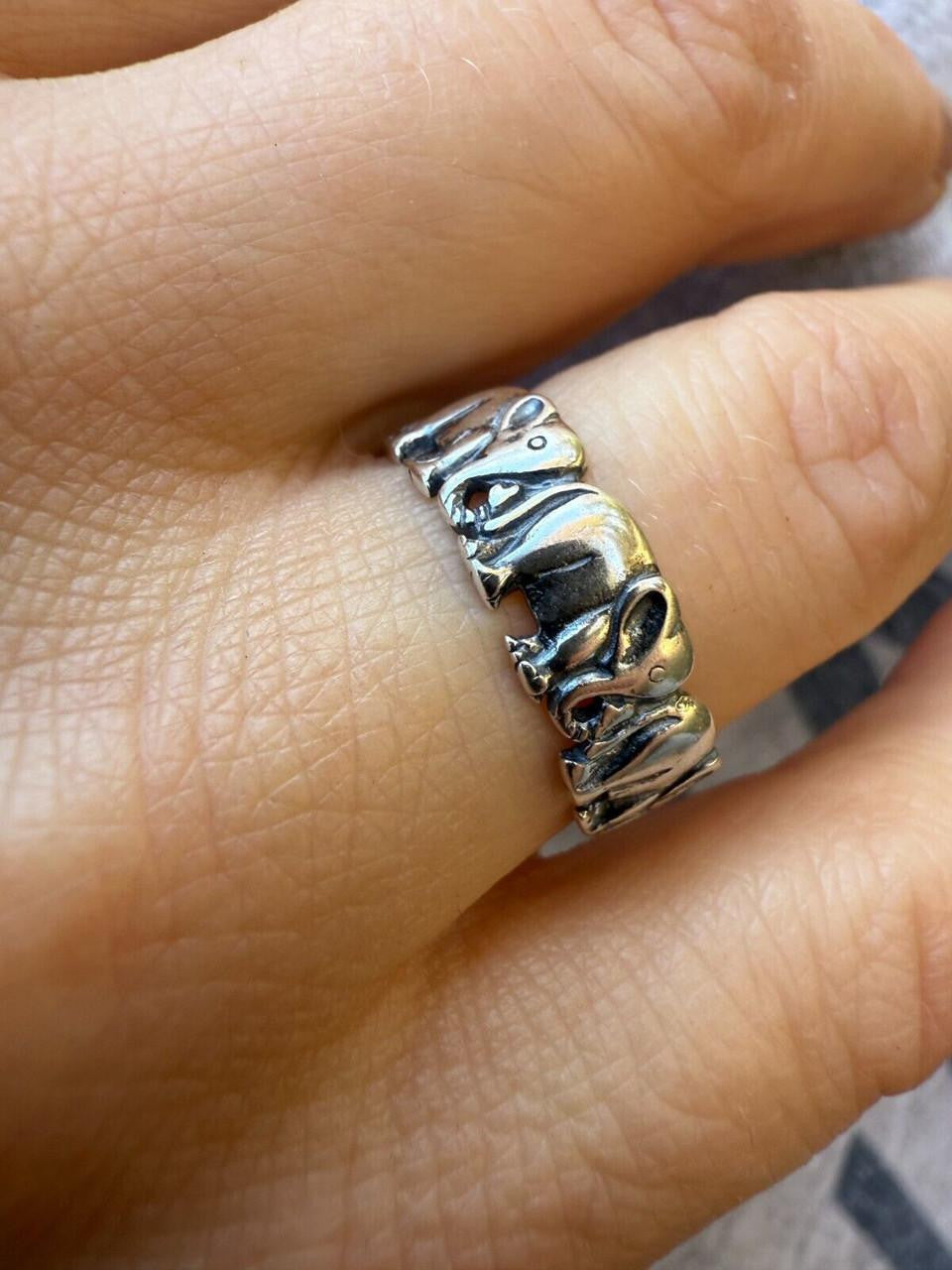 Lucky Elephant Band Ring - 925 Silver - Plain