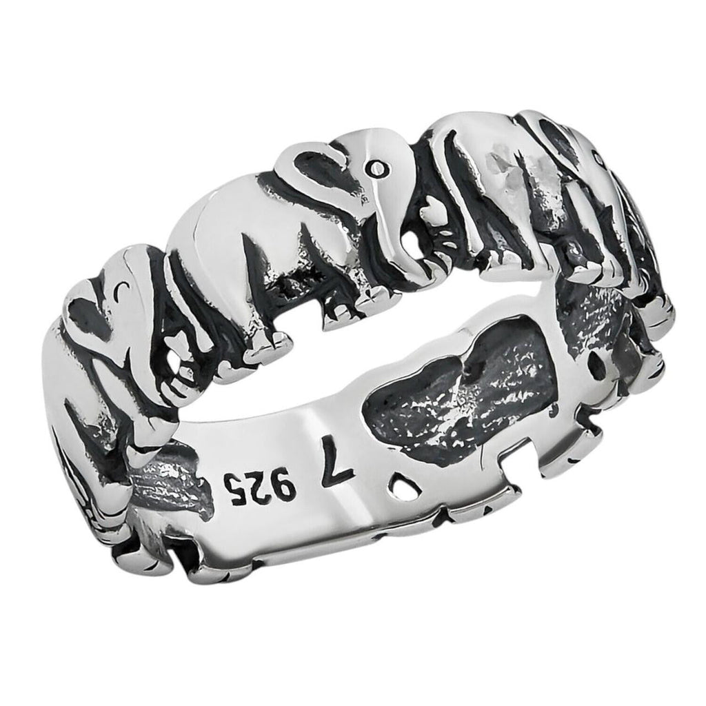 Lucky Elephant Band Ring - 925 Silver - Plain