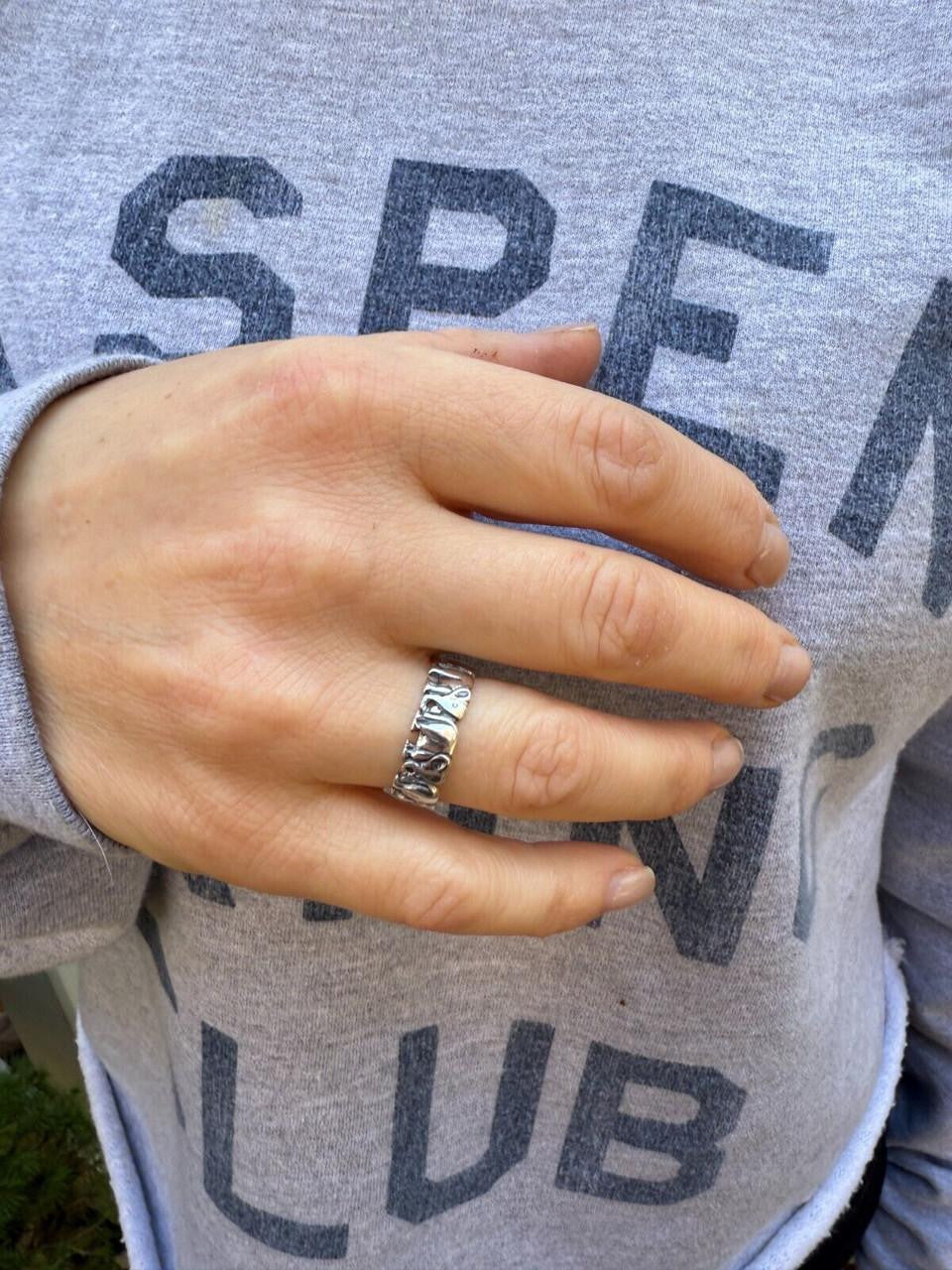 Lucky Elephant Band Ring - 925 Silver - Plain