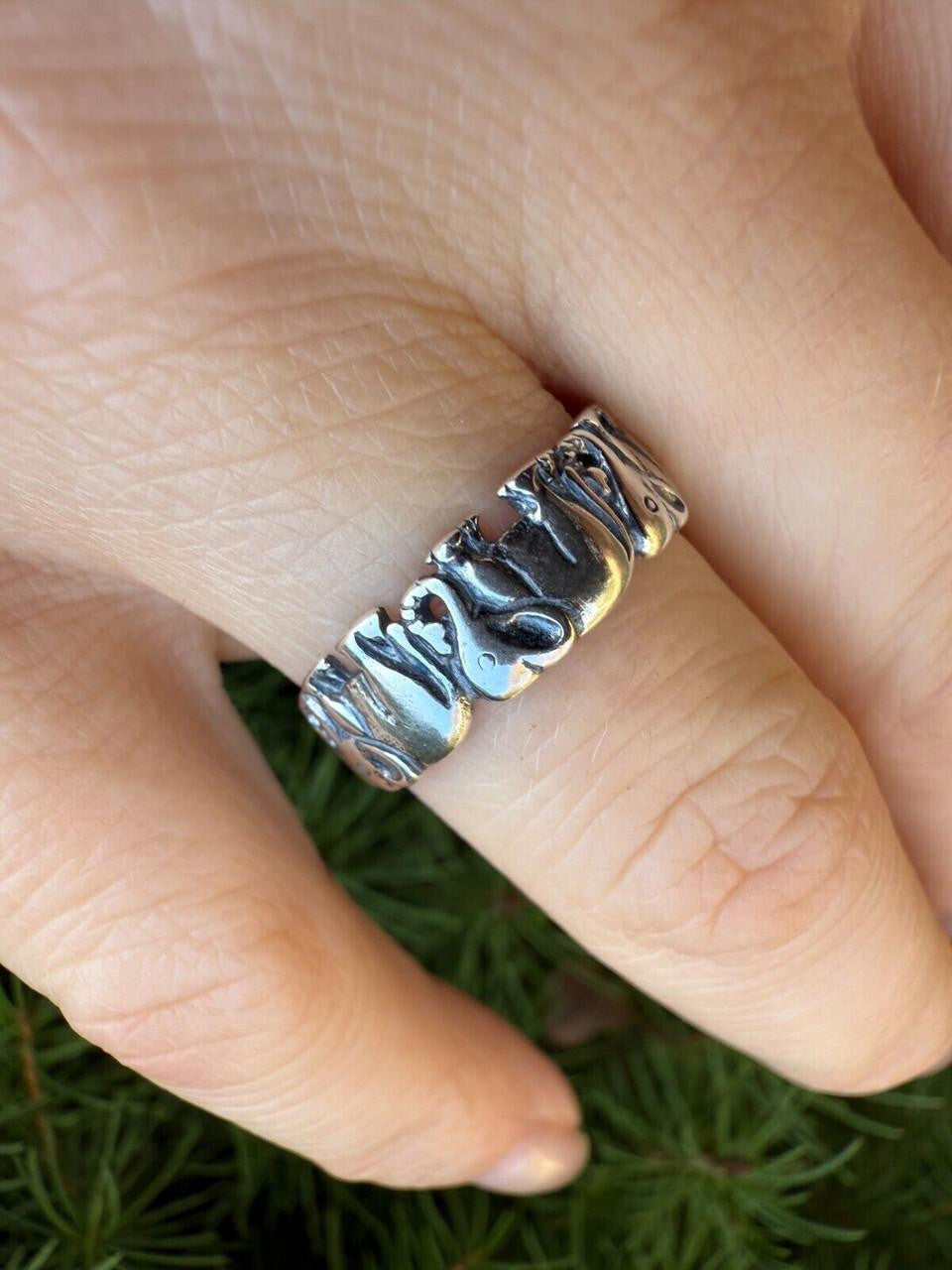 Lucky Elephant Band Ring - 925 Silver - Plain