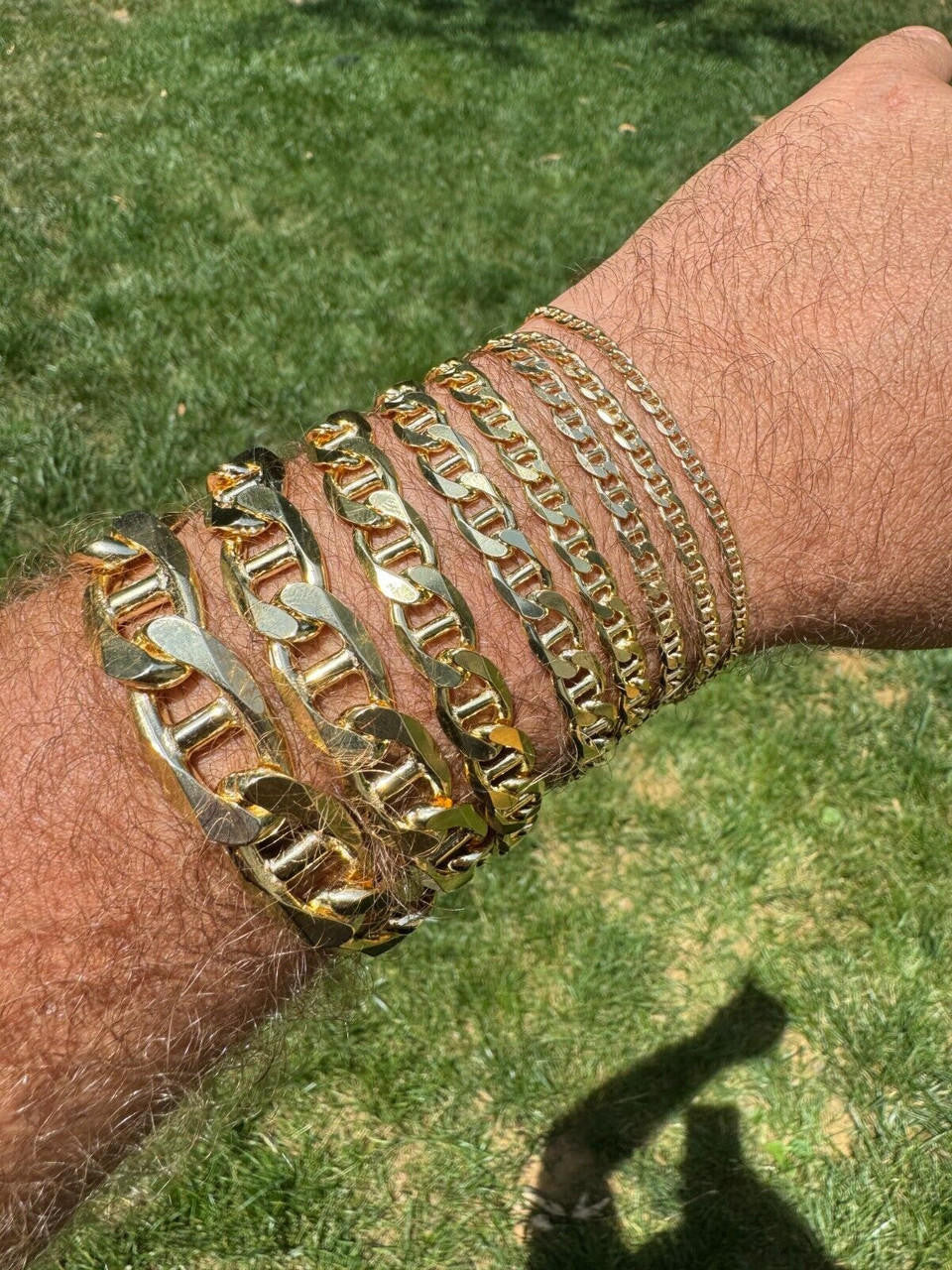 Mariner Link Bracelet - 14k Gold Vermeil 925 Sterling Silver - 6"-9" - 2.5mm-16mm