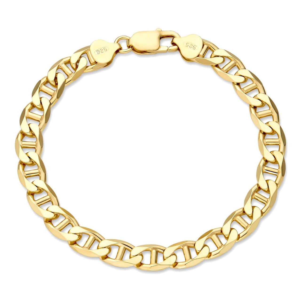 Mariner Link Bracelet - 14k Gold Vermeil 925 Sterling Silver - 6"-9" - 2.5mm-16mm