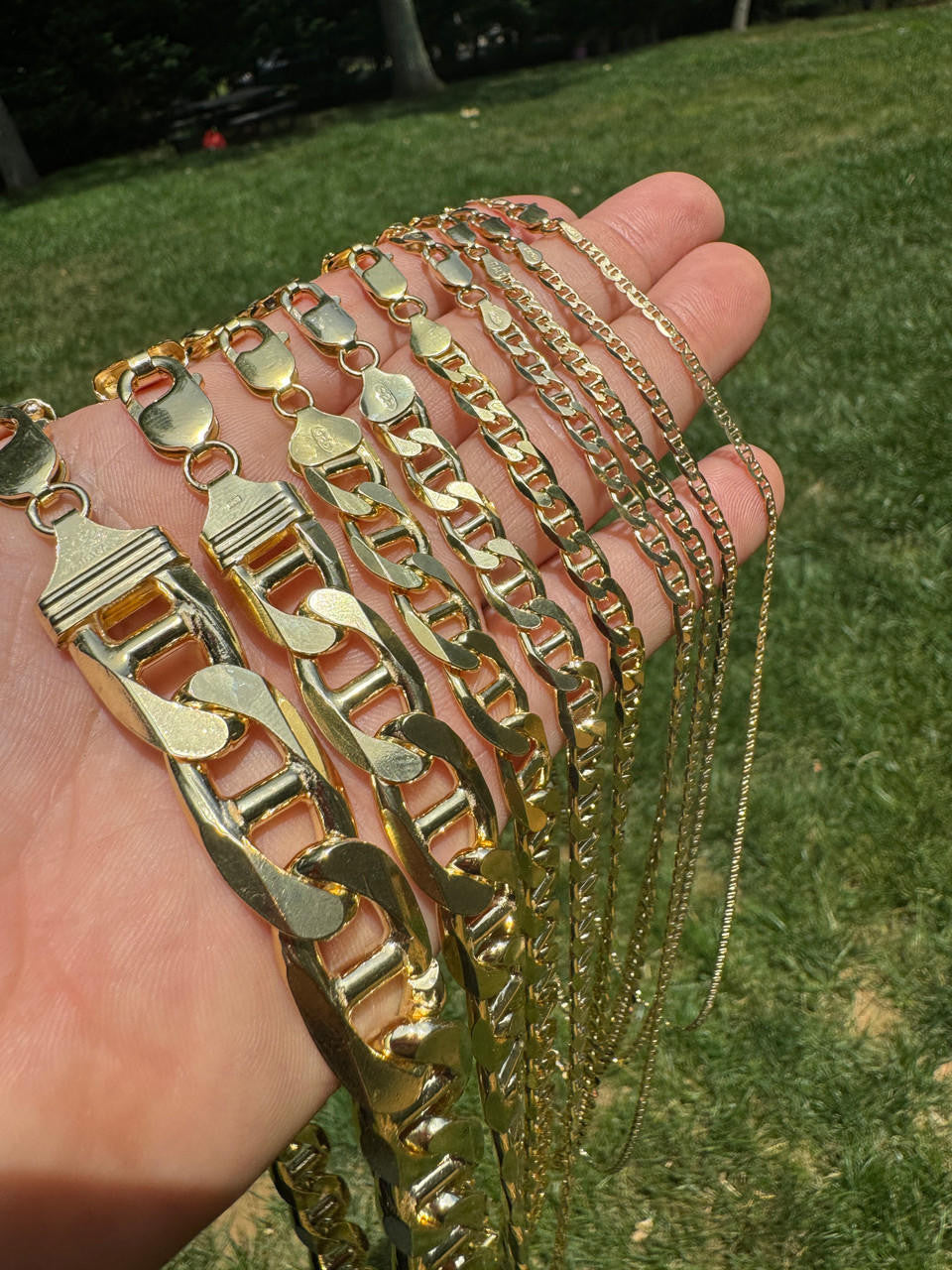 Mariner Link Chain Necklace Or Bracelet - 14k Gold Vermeil 925 Sterling Silver - 6"-30" - 2.5mm-16mm