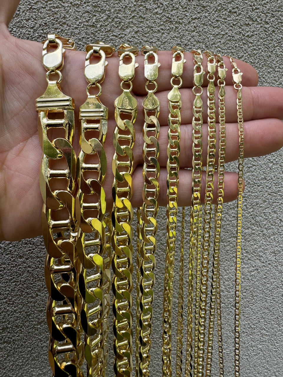 Mariner Link Chain Necklace Or Bracelet - 14k Gold Vermeil 925 Sterling Silver - 6"-30" - 2.5mm-16mm