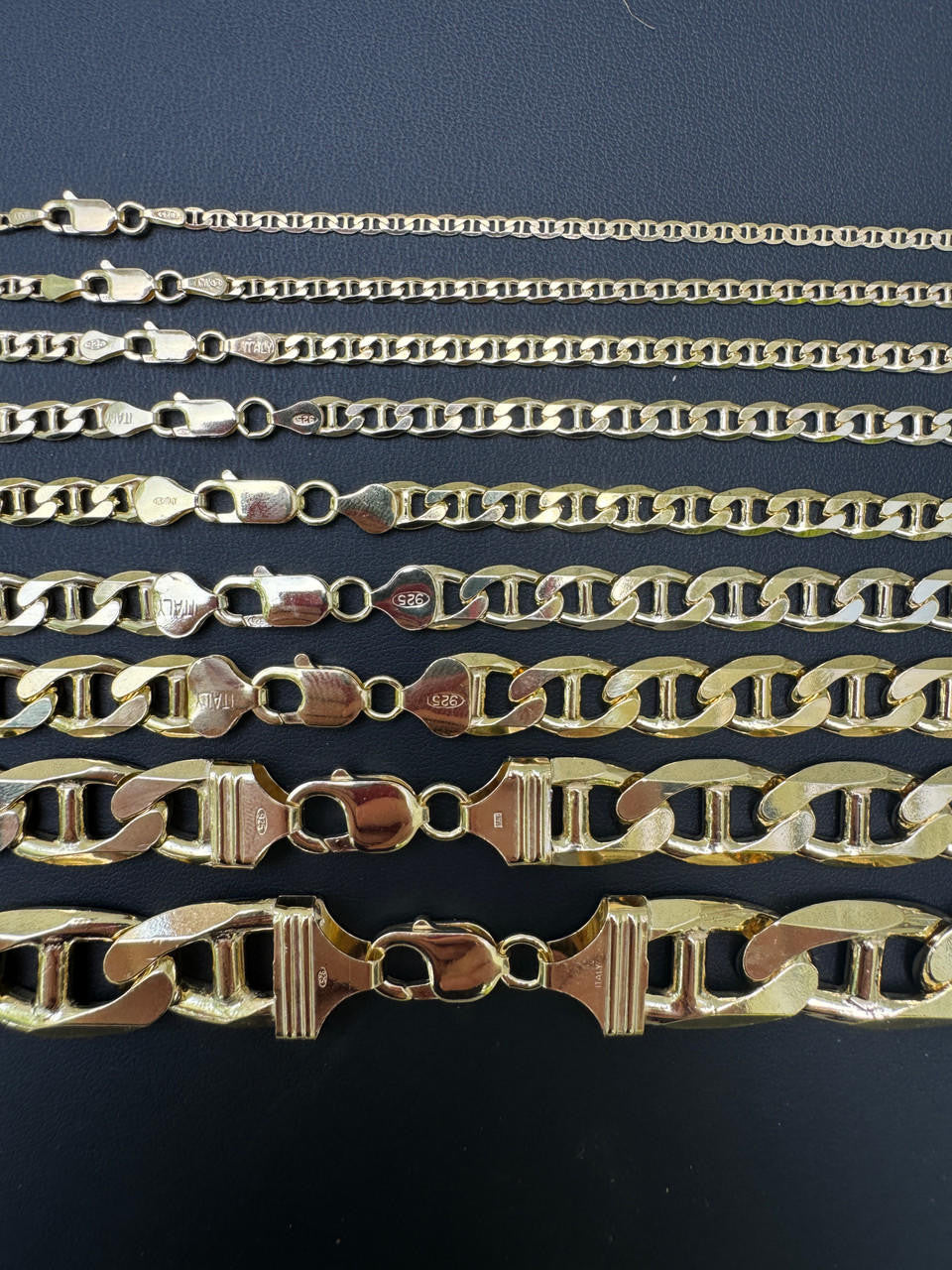 Mariner Link Chain Necklace Or Bracelet - 14k Gold Vermeil 925 Sterling Silver - 6"-30" - 2.5mm-16mm