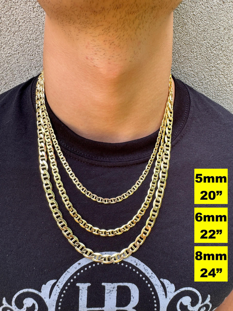 Mariner Link Chain Necklace Or Bracelet - 14k Gold Vermeil 925 Sterling Silver - 6"-30" - 2.5mm-16mm
