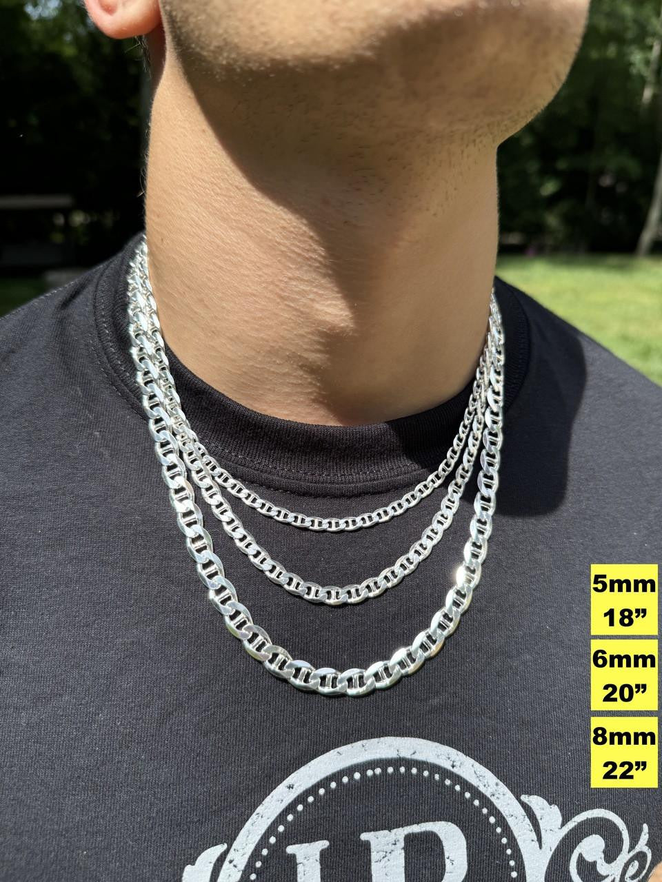 Mariner Link Chain Necklace Or Bracelet - 925 Sterling Silver - 6"-30" - 2.5mm-16mm