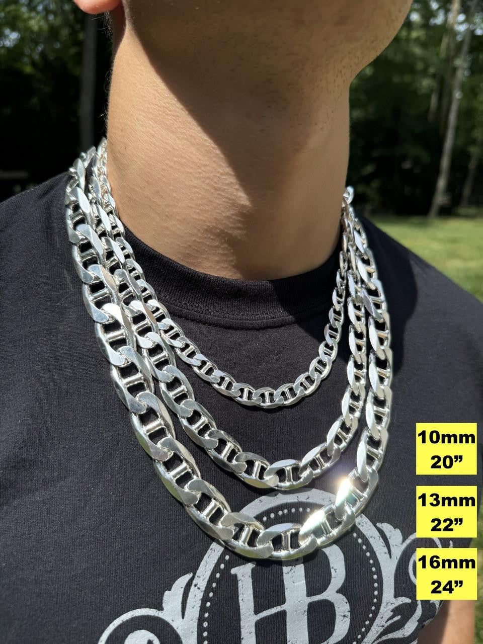 Mariner Link Chain Necklace Or Bracelet - 925 Sterling Silver - 6"-30" - 2.5mm-16mm
