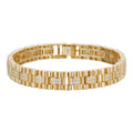 Everyday Classic Presidential Custom Link Bracelet Iced Out CZ Stones - 14k Gold Vermeil 925 Silver - 10mm - 7.5"-8.5"