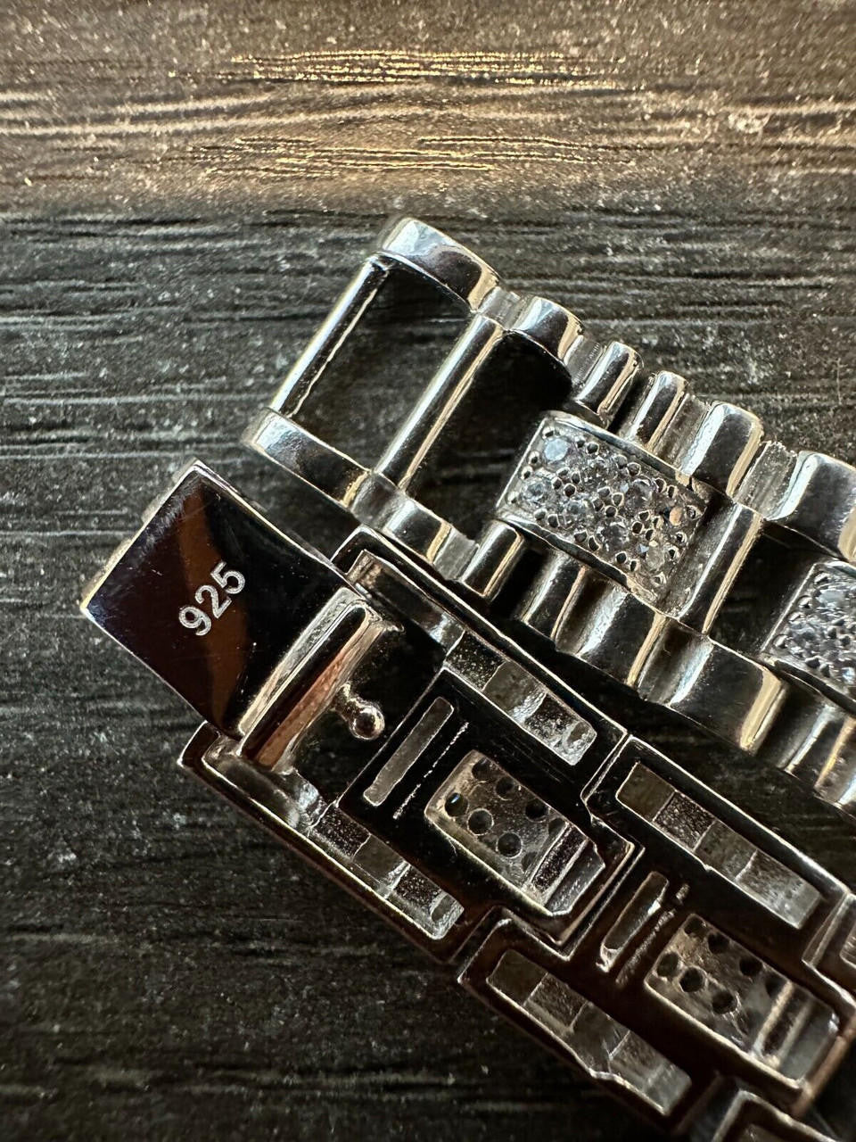 Everyday Classic Presidential Custom Link Bracelet Iced Out CZ Stones - 925 Silver - 10mm - 7.5"-8.5"