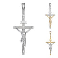 Mens Cross Jesus Piece Crucifix Pendant - 14k Gold Vermeil Or 925 Silver - Large 2.75"