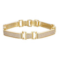 Custom Panther Cuff Link Bracelet Iced Out CZ Stones - 14k gold Vermeil 925 Silver - 10.5mm - 7"-8.5"
