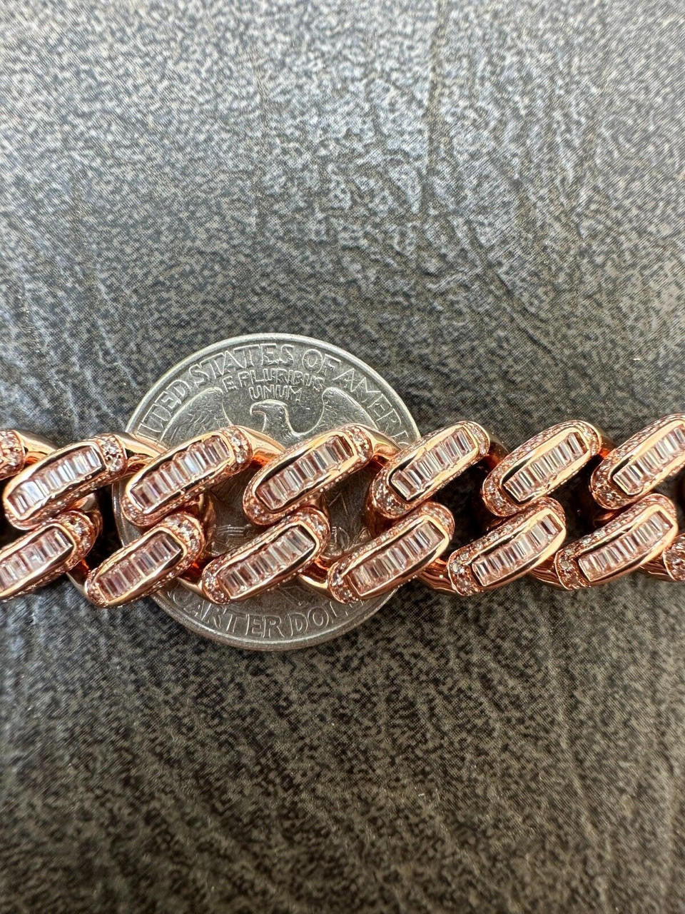 Classic Baguette Miami Cuban Link Bracelet Iced Out - 14k Rose Gold Vermeil 925 Silver - 12mm - 7"-8.5"