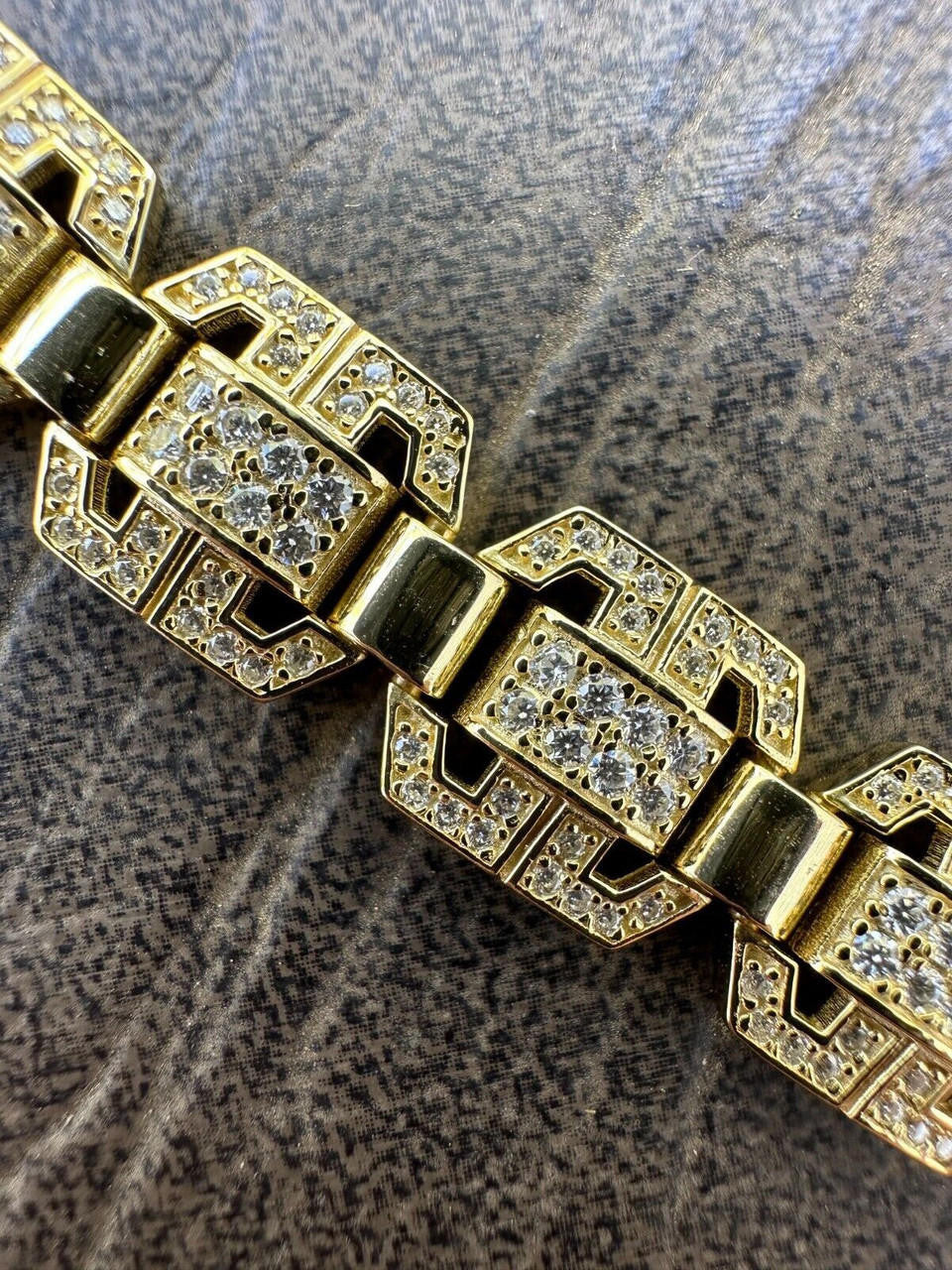 MOISSANITE Octagonal Custom Link Bracelet Iced Out - 14k Gold Vermeil 925 Silver - 12mm - 7"-8.5"