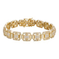 MOISSANITE Octagonal Custom Link Bracelet Iced Out - 14k Gold Vermeil 925 Silver - 12mm - 7"-8.5"