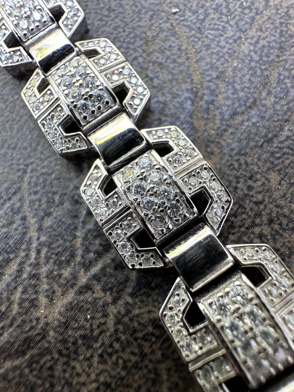 MOISSANITE Octagonal Custom Link Bracelet Iced Out - 925 Silver - 12mm - 7"-8.5"