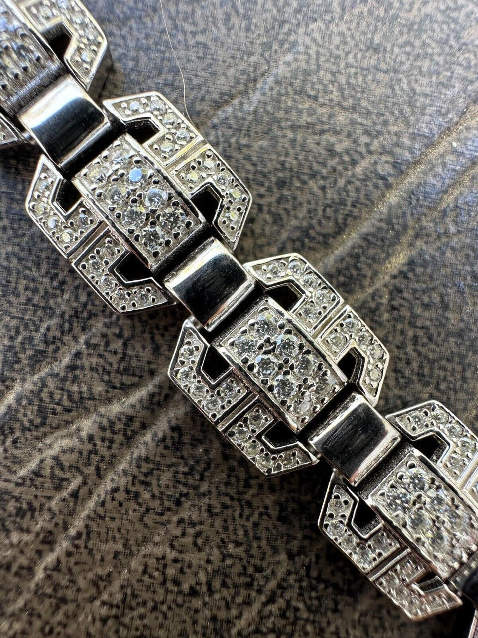 MOISSANITE Octagonal Custom Link Bracelet Iced Out - 925 Silver - 12mm - 7"-8.5"
