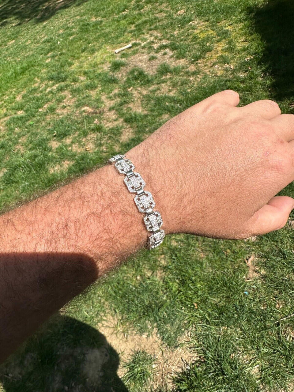 MOISSANITE Octagonal Custom Link Bracelet Iced Out - 925 Silver - 12mm - 7"-8.5"
