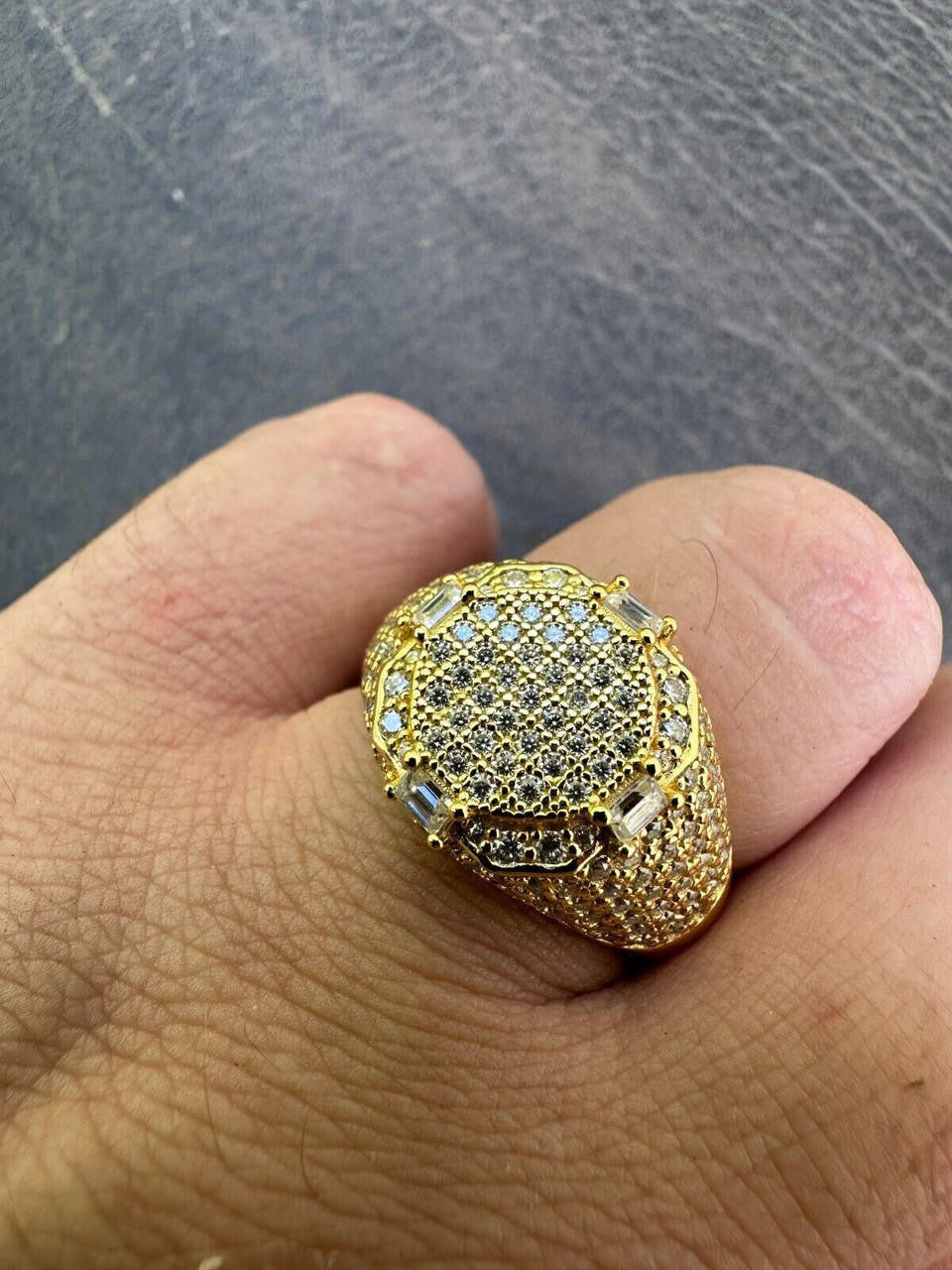 MOISSANITE The Rizz Iced Out Ring - 14k Gold Vermeil 925 Silver