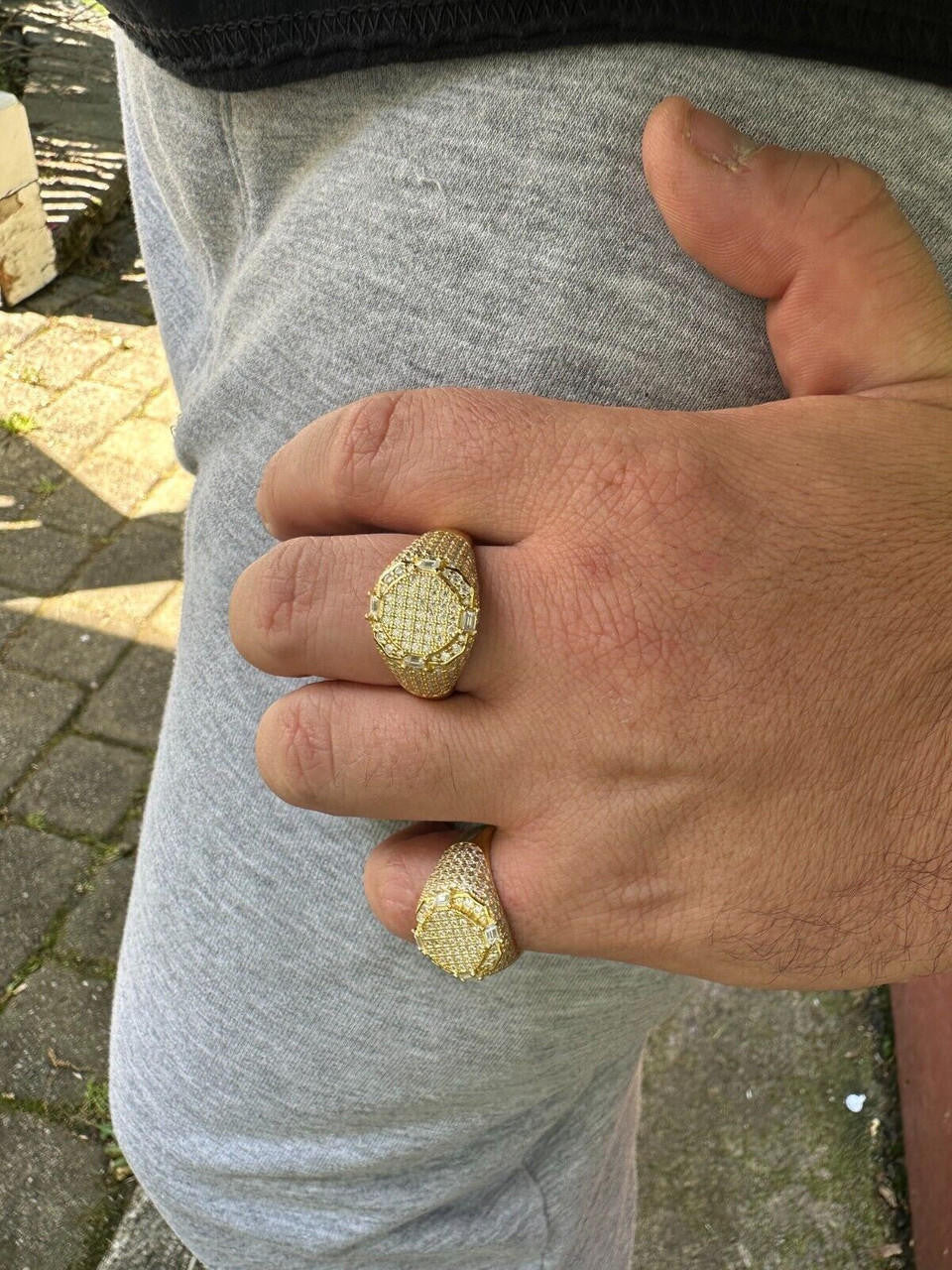 MOISSANITE The Rizz Iced Out Ring - 14k Gold Vermeil 925 Silver