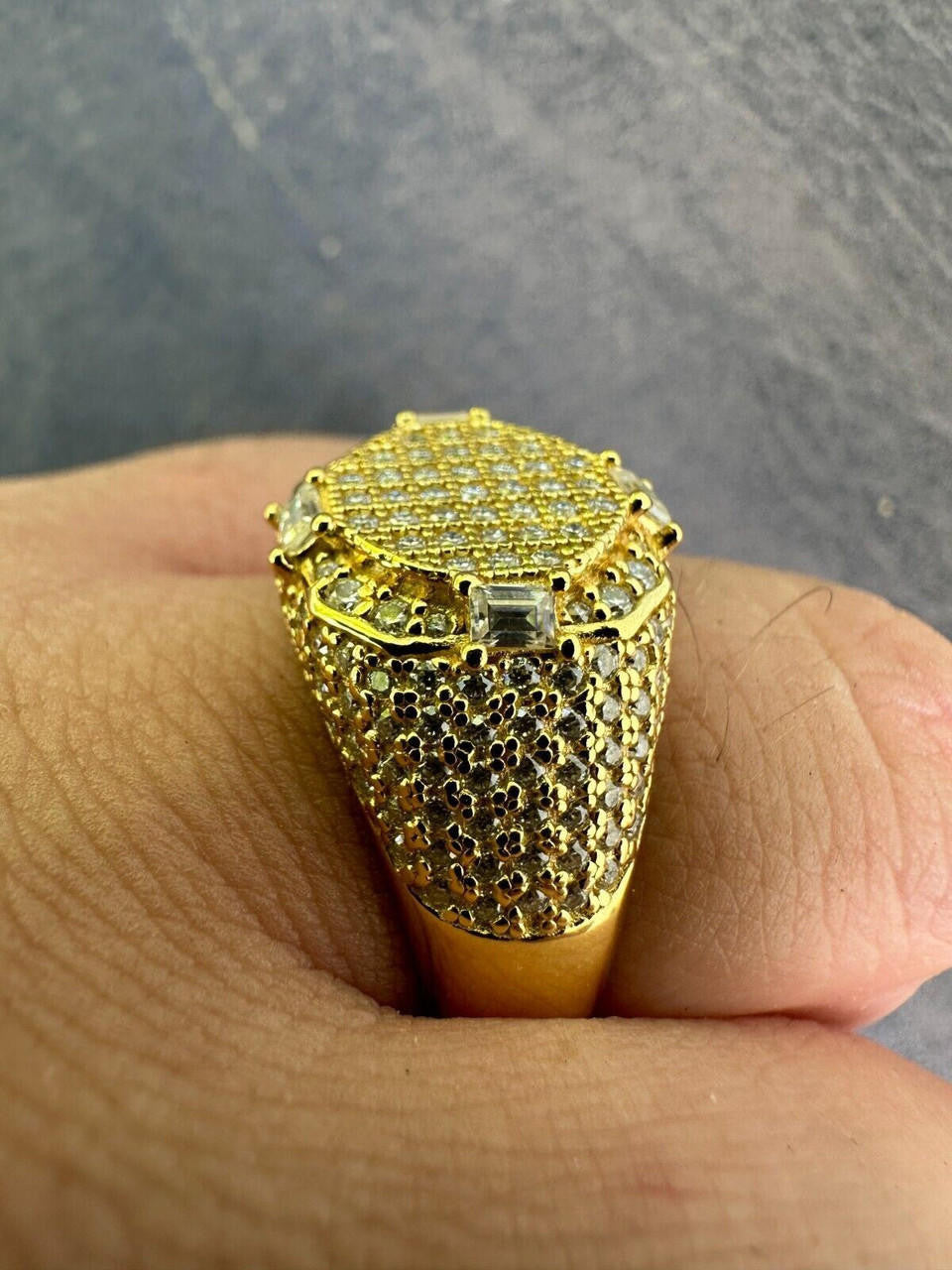 MOISSANITE The Rizz Iced Out Ring - 14k Gold Vermeil 925 Silver