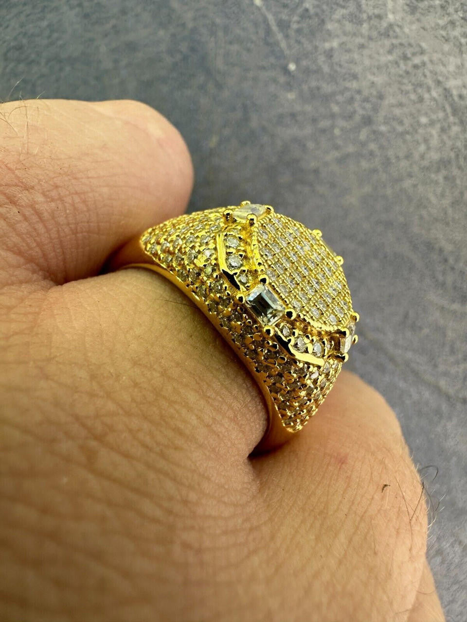 MOISSANITE The Rizz Iced Out Ring - 14k Gold Vermeil 925 Silver