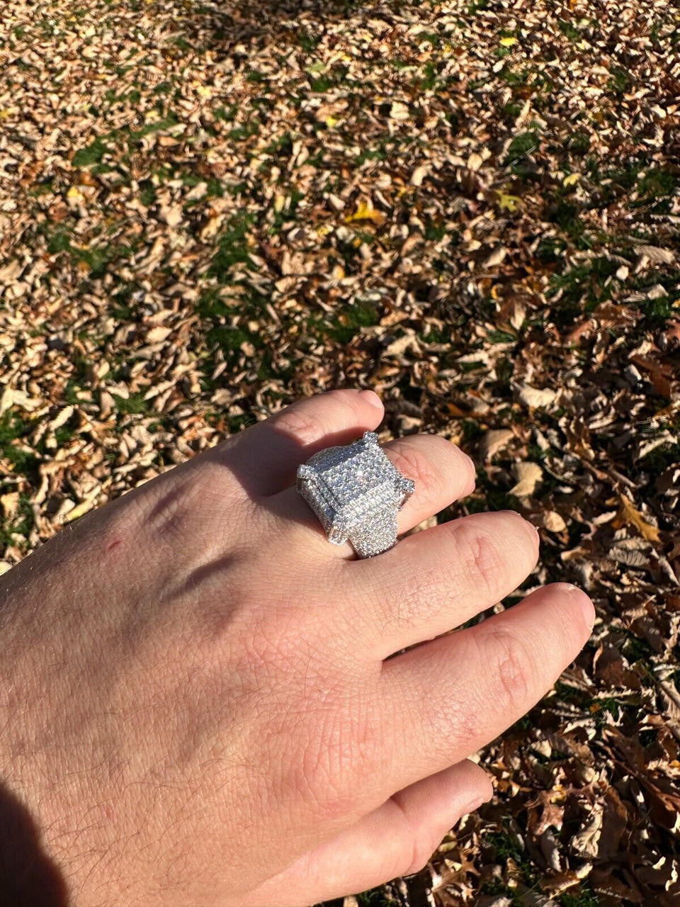 MOISSANITE Lit Legend Iced Out Ring - 925 Silver